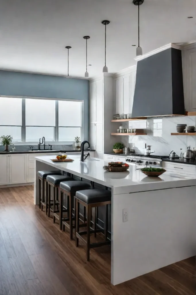 Seamless flow between kitchen and living areas