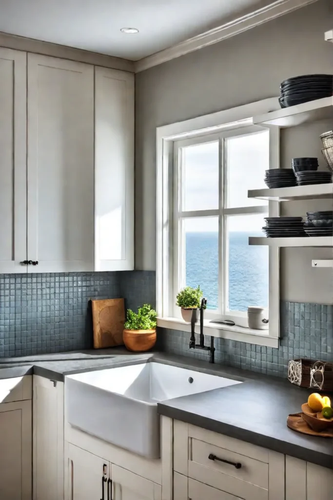 Small kitchen remodel with open shelving