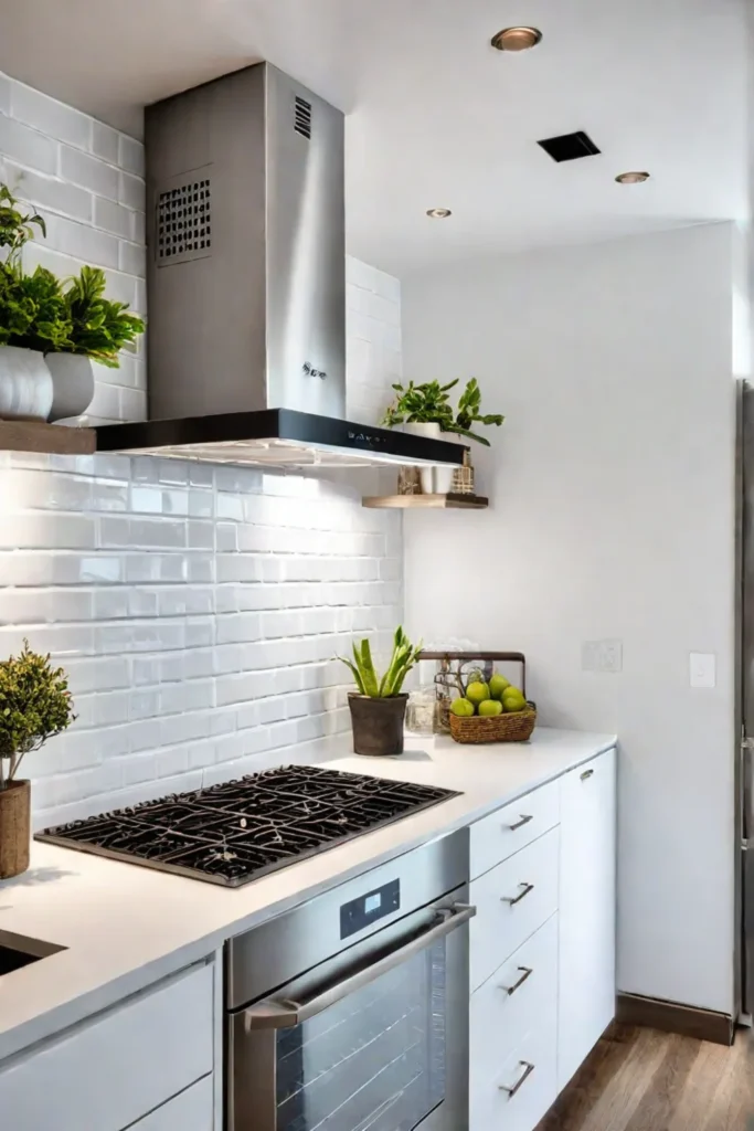 Small kitchen with spacesaving appliances